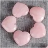 Arts And Crafts Healing Crystal Natural Rose Quartz Love Heart Worry Stone Chakra Reiki Ncing For Diy Craft 1 Home Decor Jk2101Kd Dr Dhy8F