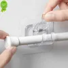 Nya självhäftande krokar Punch-Free Curtain Rod Clip Hook Dusch Crawtain Rod Hanging Holder Hushåll Fast klipp hängande krokhållare