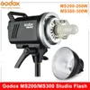 Material Godox Ms200 200w Ms300 300w Studio Flash 2.4g Builtin Wireless Receiver Lightweight Compact Durable Bowens Mount Studio Light