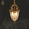 Lampy wisiork Xuanzhao Europejskie przezroczyste szklane zawieszenie luminaire vintage mosiężne lampa nordycka jasne światła Lattern