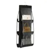 Storage Boxes 6/8 Grid Wardrobe Closet Transparent Bag Hanging Handbag Organizer Dust Cover Door Wall Sundry Shoe