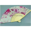 Sztuka i rzemiosło 100pcs Colorf Chinese Bamboo Folding Fan Fan Fan Flowers Floral Wedding Dance Decor Kd1 Drop dostawa dom DHG7J