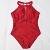 Damskie stroje kąpielowe 2023 Swimsuit One Piece Women Plus Size Swimming Cainting Suits Sumie Plussize Black Red Beach odzież dla kobiet