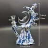 7.4 inch Silicone Smoking Hookah Moon Teapot Bong Water Pipe w/ Glass Bowl