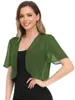 Jaquetas Femininas Finas Cropped Tops Bolero Cardigan Feminino Shrug Jacket Verão Moda Casual Praia Roupas Protetor Solar Sólido Manga Curta Magra