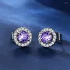 Boucles d'oreilles à tige 2023 classique de haute qualité rond Zircon cristal fin oreille pour femmes fille fête élégant bijoux cadeau