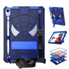 Kids Tablet PC Cases for iPad Air 5 4 10.9 Inch 3 Layers Kickstand Protective Anti-shock Cover with Invisible Stand Shoulder Starp Spider Pattern