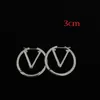 Luxury Big Gold Hoop Earring For Ladies Women Big Size Orrous Ear Studs Designer Jewelry V Earring 925 Silver Valentine Gift Engagement for Bride Hoops Box 3cm 5cm