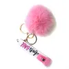 Card Grabber Household Self Defense Keychains Women Fashion Cute Credit Cards Puller Pompom Acrylic Debit Bank For Long Nail Atm Rabbit Fur