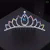 Pinces à cheveux princesse couleurs cristal mode peignes couronne pour filles strass épingles à cheveux diadèmes mariée mariage bijoux accessoires