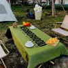 Blankets Casual Green Letter Tassels Knitted Portable Outdoor Camping Picnic Mat Vintage Throw for Bed Nap Blanket Sofa Cover 230628