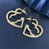 Senaste örhängen CCITY DESIGNER Luxury Stud Women Jewelry Gold Earring High-Acalit Heart-Shaped Woman Ear Ohrring 7635