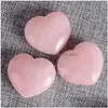 Arts And Crafts Healing Crystal Natural Rose Quartz Love Heart Worry Stone Chakra Reiki Ncing For Diy Craft 1 Home Decor Jk2101Kd Dr Dhy8F