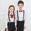 Abbigliamento da palcoscenico Camicia elegante per bambini Camicie formali per ragazzi Spettacolo per feste Tuxedo Scuola per bambini Danza