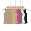 Women's Tanks Summer Women Camis Ribbed Invisible Strap Black White Pink Rose Khaki Green Skinny Tank Top