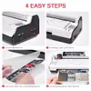 Laminator 4 in 1 Hot and Cold A4 Laminator with Rotary Trimmer Corner Rounder Photo/Doucment/Card Laminator Machine Max Support A4 Size