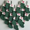 Noël tricoté Alphabet chaussette bonbons cadeau enveloppé arbre suspendu bas A-Z brodé tricot vert noël vacances chaussettes