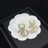 Moda kolorowy kryształ kolczyk CC klasyczna luksusowa marka designerskie kolczyki dla kobiet edycja koreańska wysokiej jakości S925 srebrny wisiorek kolczyki biżuteria prezent
