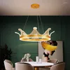 Lampadari Modern Crown Lampadario a soffitto LED Illuminazione per interni Lampade a sospensione Camera da letto Soggiorno Sala da pranzo El Loft Home Decor Lampada a sospensione