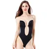 Body modelador de barriga feminino tanga modelador de corpo sexy profundo decote em V nas costas sem espartilho emagrecedor push up corpo decote dos nus 230628