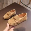 Moda para crianças para meninos meninos crianças couro clássico mocassins para bebês de bebê sapatos de barco plana