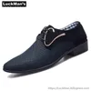 Buty Luckman 2019 Spring Men Sukienka Buty projektant Business Men's Casual Buty Wygodne mężczyzn Letni tkanina spiczasty butę palców lms001