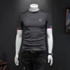 Heren T-shirts Hoge kwaliteit kleine bij borduurwerk gebreide T-shirt heren ijs ademend korte mouw zomer casual ronde hals luxe top 230629