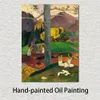Riproduzioni di alta qualità dei dipinti di Paul Gauguin Mata Mua in Olden Times Handmade Canvas Art Contemporary Living Room Decor