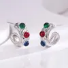 Studörhängen zlxgirl smycken afrikanska gröna röda blå pärlor örhänge av kvinnors brud gåva fin kvinna modeörning