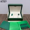 Smyckeslådor Fabriksleverantör B Quality Green Watch Box med original Trägåva Lyxvarumärken Kort kan anpassning AAA Watche 230628