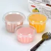 Present Wrap 100 Set Pudding Cup Disponertable Plastic Cups Lock Small Containers Dessert Box Wedding Party Birthday 4/5/8/10oz