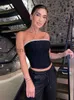 Party Dresses Black Corset Top Diamond Top Women Strapless Crop Top Skinny Backless Tank Top Sexy Outfits Solid Tanks Club Party Y2K Clothes x0629