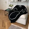 Blankets Nordic Black And White Double sided Wool Blanket Throw Graffiti Abstract Knitted Knee Cover Office Lunch break Bed 230628