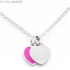 Pendentif Colliers Pendentif Collier Conception Chaude Nouvelle Marque Coeur Amour Collier Pour Femmes En Acier Inoxydable Accessoires Zircon Vert Rose Femmes Bijoux Cadeau T1M3 Z230629