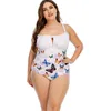 Women's Swimwear Multi-color Plus Size Swimsuit One-Piece Big Ladies Slimming Bikins