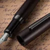 Pennor Luxury Jinhao 9056 Wood Fountain Pen Black Ebony Gun Grey Fude Bending Stationery Office Supplies Ink Pennor