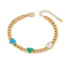 Populaire blanc vert bleu étoile coeur bracelet à breloques bracelet bijoux pour femmes cadeau