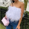 2023 New Style Spring Winter Fashion Ostrich Tops Women Natural Turkey Feather Long Hair Lady Fluffy Wrap