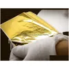 Other Arts And Crafts 9X9Cm 100 Sheets Practical K Pure Shiny Gold Leaf For Gilding Funiture Lines Wall Handicrafts Decoration Xb1 D Dhgew