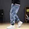 Jeans da uomo Jeans di grandi dimensioni sezione autunno inverno uomo elasticizzato a vita alta più pantaloni con buco 8XL 7XL strappato 230629