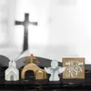その他のホームガーデンイエス墓イースタートレイ装飾バンドルキット手作りの復活シーンの上昇したキリストのフィギュアテーブルオフィス230628のための飾り