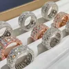 링 컬렉션 파인 쥬얼리 패스 다이아몬드 테스터 VVS Moissanite Iced Out Rings Men Rock 925 실버 다이아몬드 힙합 링