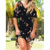 Casual Dresses Women Loose Floral Boho Vintage Ruffles Befree Off Shoulder Partly Dress Large Big Summer Beach Plus Size