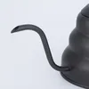 Ensembles de cafés 1L1.2L Thermomètre de bouilloire noire Verser sur une cafetière Swan Long Coule en acier inoxydable mince bouche en boule