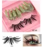 Fashion Faux Mink False Eyelashes False Nails Kits Party Cosmetic Makeup Tools Set with Jelly Nail Stickers and Nail File