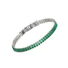 Charm Bracelets Moocare Acero Inoxidable Verde Rectangular Zirconia Moda Hombre Y Mujer