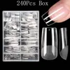 False Nails 240Pcs Box Nail Tips Matte Soft Gel Fake Full Cover Coffin Gelly For DIY Press On Extensions