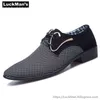 Boots Luckman 2019 Spring Men Dress Shoes Designer Business Heren Casual Shoes Comfortable Men Summer Fabric Pointed Toe schoenen LMS001