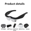 Loupes Lunettes de lumière LED Loupe Tête professionnelle Loupe Lentille de lunettes électronique Loupe pour les yeux 1.5X 2.5X 3.5X 5.0X Recharge 230629