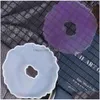 Moldes para hornear Posavasos de resina Sile Geode Wave Mold Diy Epoxy Tray Mod Moldes de fundición redondos para hacer Home Craft Decoration Xb1 Drop De Dhsyl